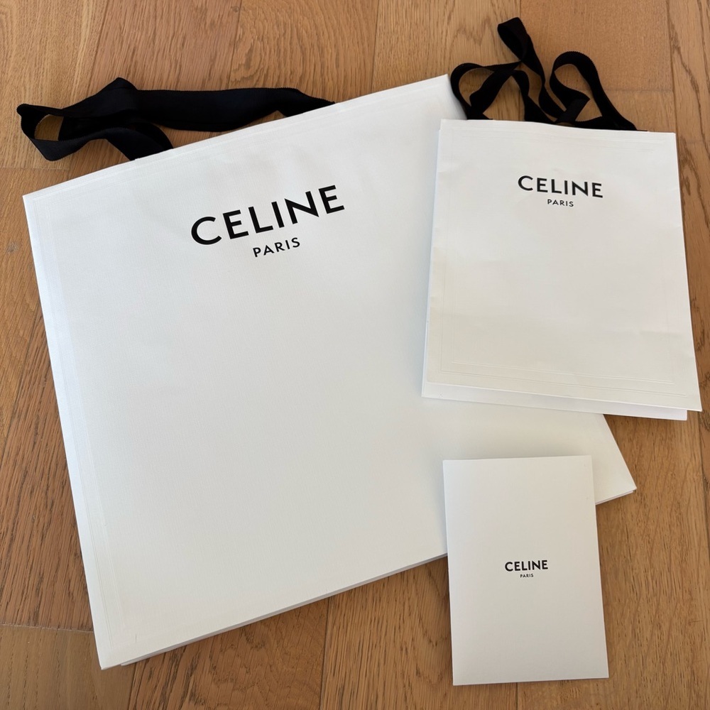 Celine White Tote and Gift Bag Set